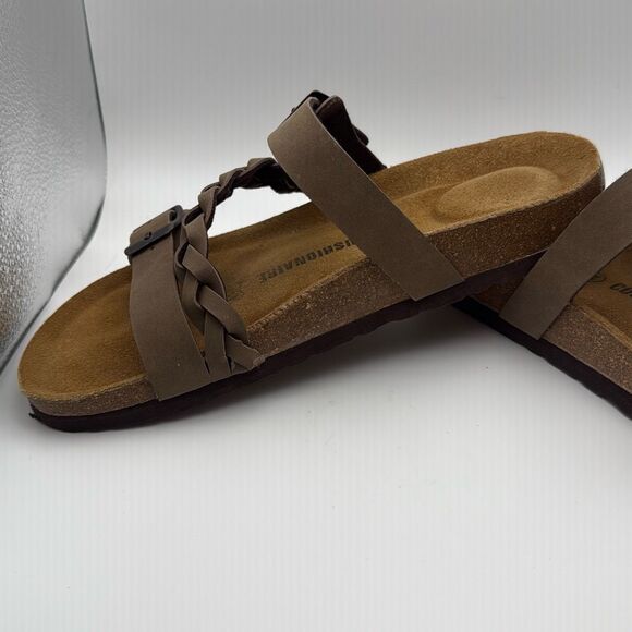 CUSHIONAIRE Women's Lizzy Cork Footbed Sandal - Boho Chic Summer Slides SIZE 8 B - Picture 4 of 8